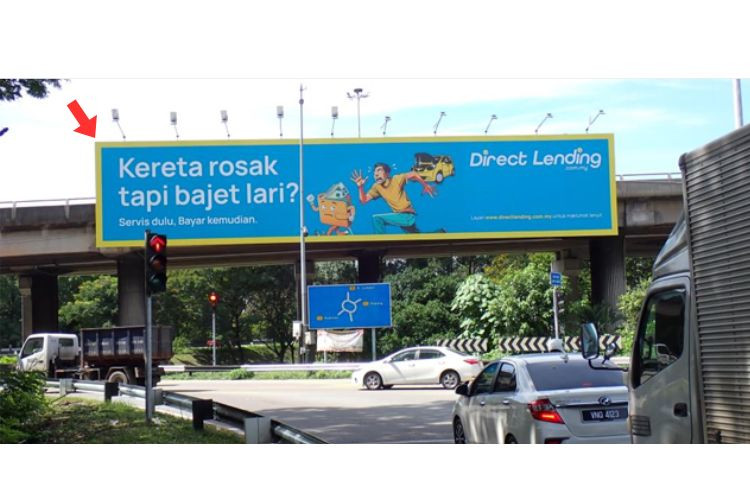 1 Sided Overhead Bridge Billboard at MRR2 Highway, Batu Caves Roundabout, Batu Caves, Selangor