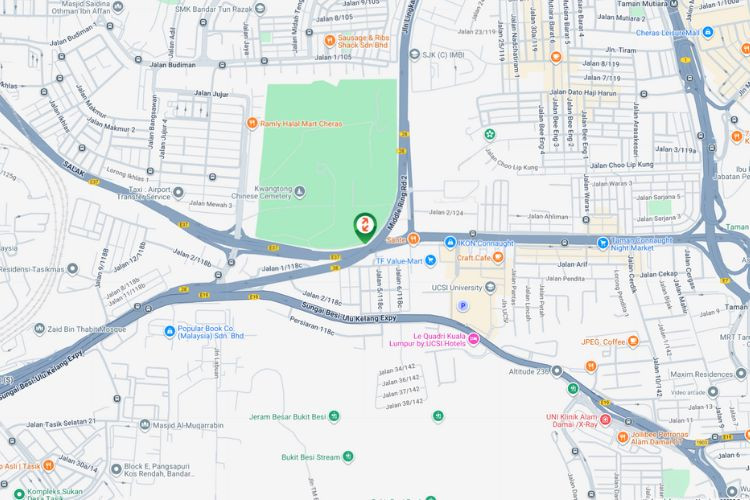 Map - Vertical Unipole Billboard at MRR2 Highway KM36.15, Bandar Tasik Selatan / Taman Connaught, Kuala Lumpur