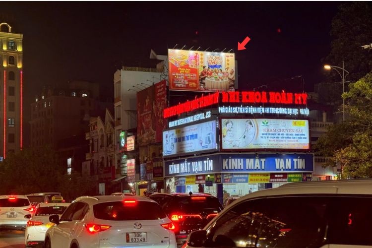 Night view - Horizontal Wall-mounted Pano Billboard at 02 Ly Thai To, Vo Cuong, Bac Ninh