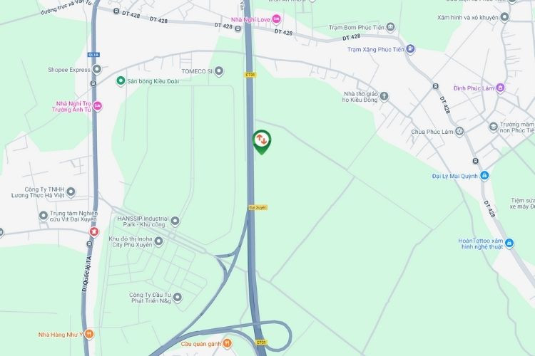 Map - Horizontal Unipole Billboard at Km21/211, Dai Xuyen, Ha Noi City