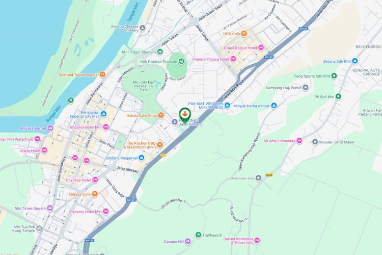 Map - Horizontal Unipole Billboard at Jalan Bintang/ Jalan Miri Pujut, Miri, Sarawak (nearby Bintang Megamall & Miri City Fan Recreation Park)