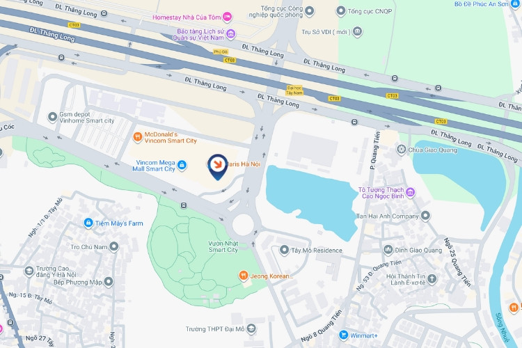 Map -  Horizontal LED facade Billboard at Vinhomes Smart City Urban Area, Xuan Phuong Ward, Ha Noi City (Vinhomes Smart City Tay Mo)