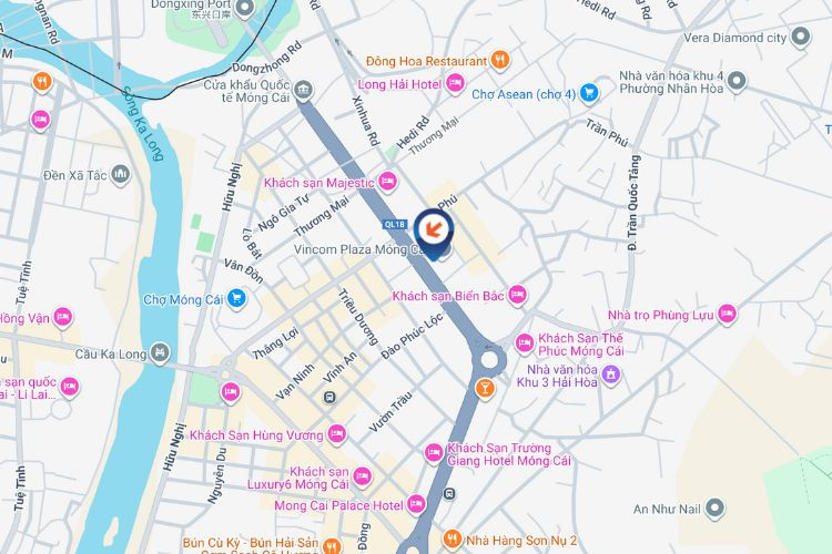 Map -  Horizontal LED Wall Cladding Billboard tại Tran Phu Avenue Street, Mong Cai 1 Ward, Quang Ninh (Vincom Mong Cai)