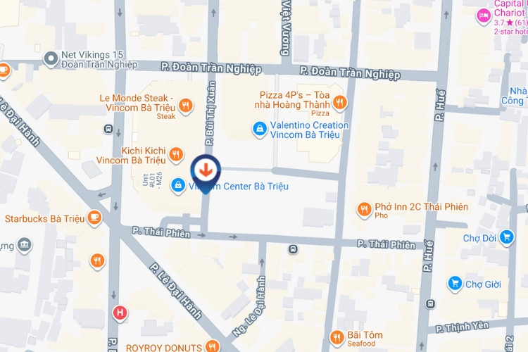 Map - Horizontal Glass Bridge LED Billboard at 191 Ba Trieu, Van Mieu - Quoc Tu Giam Ward, Ha Noi City (Vincom Ba Trieu)