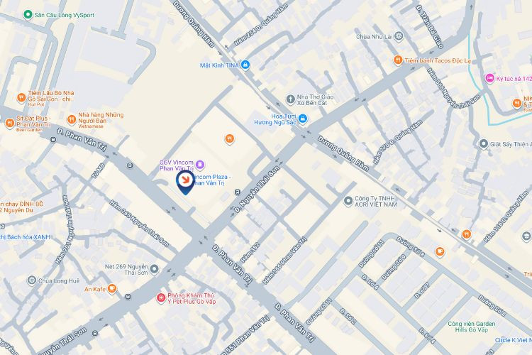 Map - Vertical LED Wall Cladding Billboard at 12 Phan Van Tri, An Nhon Ward, Ho Chi Minh City (Vincom Plaza Phan Van Tri)