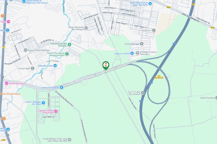 Map - Vertical Minipole Billboard at Alor Setar Selatan Toll Plaza, Alor Setar, Kedah