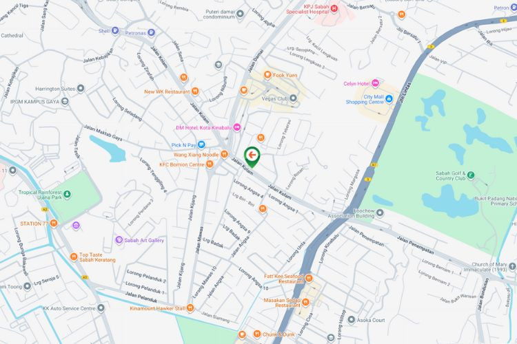 Map - Free Standing Billboard at Jalan Kolam, Kota Kinabalu, Sabah (near Commercial Center)