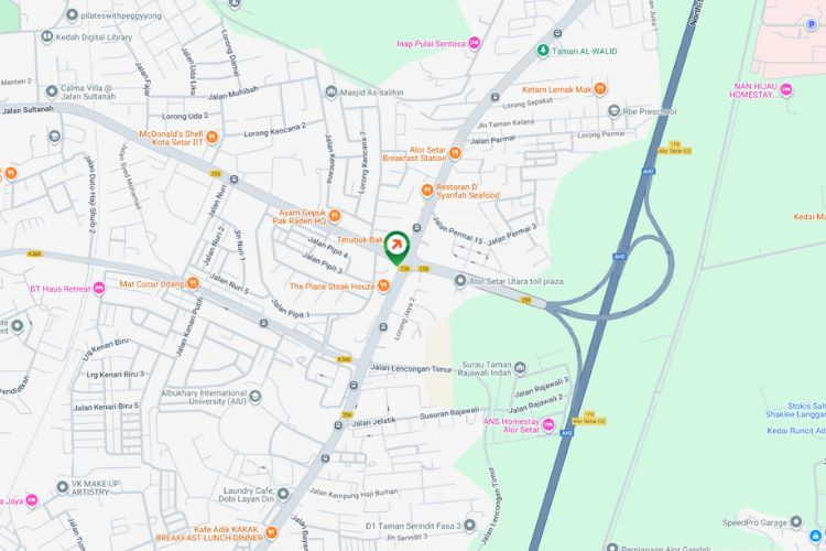 Map - Vertical Minipole Billboard at Jalan Sultanah / Jalan Langgar, Alor Setar, Kedah (near Plaza Tol Alor Setar Utara)