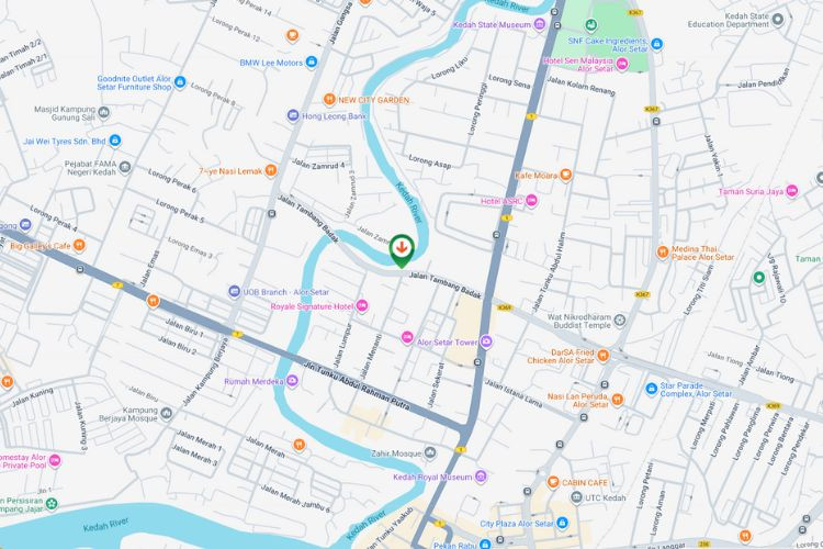 Map - Free Standing Billboard at Jalan Tambang Badak / Jalan Menanti, Alor Setar, Kedah (near Aman Central)
