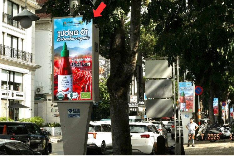 2 Sided LED Column Cladding Billboard at Pham Van Nghi Street, Tan Hung Ward, Ho Chi Minh City (Sky Garden Apartment Food Street)