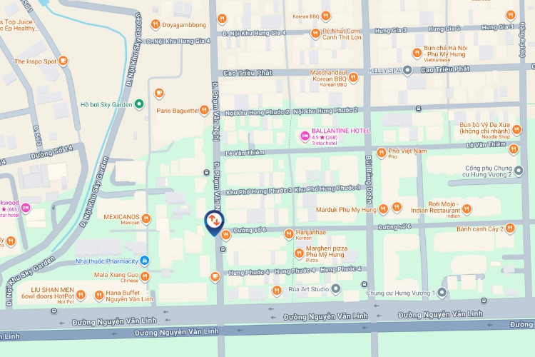 Map -LED Column Cladding Billboard tại Pham Van Nghi Street, Tan Hung Ward, Ho Chi Minh City (Sky Garden Apartment Food Street)