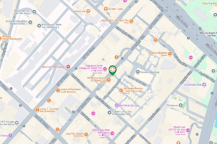 Map - Vertical E-tower Panel Billboard at 15B11 Le Thanh Ton, Sai Gon Ward, Ho Chi Minh City