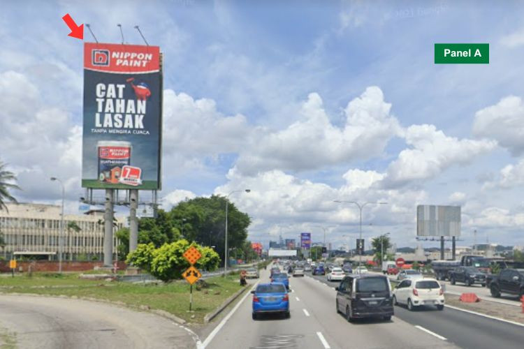 2 Sided Vertical Twinpole Billboard at Federal Highway, Petaling Jaya, Selangor