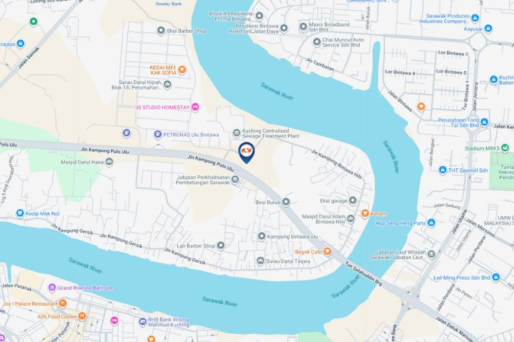 Map - Vertical Digital Screen Billboard at Jalan Kampong Pulo Ulu, Tun Salahuddin, Kuching, Sarawak