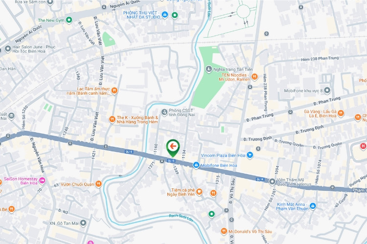 Map- Horizontal Wallscape Billboard at 215 Pham Van Thuan Street, Tam Hiep Ward, Dong Nai