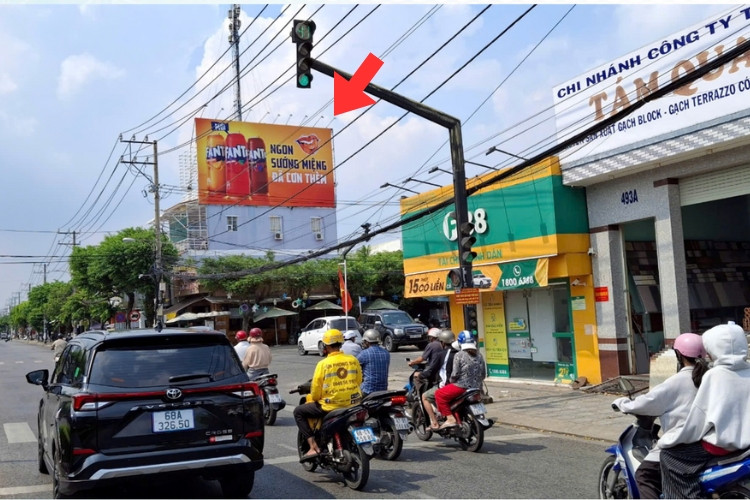 Day view- Horizontal Wallscape Billboard at 491 Nguyen Trung Truc, Rach Gia Ward, An Giang