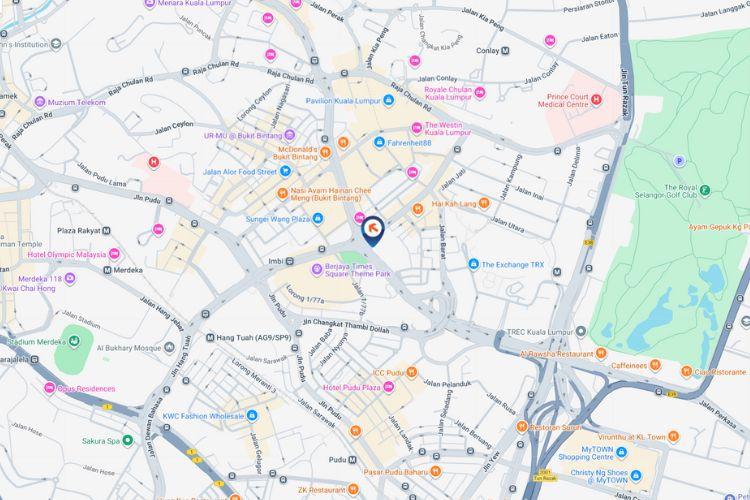 Map - Horizontal Digital Screen Billboard at Jalan Imbi / Jalan Sultan Ismail, Kuala Lumpur (near Berjaya Times Square & Park Royal)