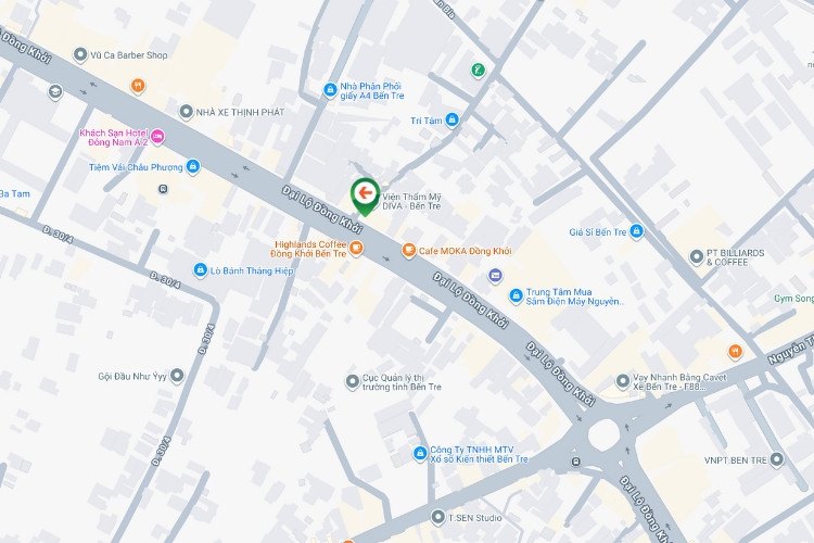 Map- Horizontal Wallscape Billboard at 105A2 Dong Khoi Boulevard, Phu Khuong Ward, Vinh Long