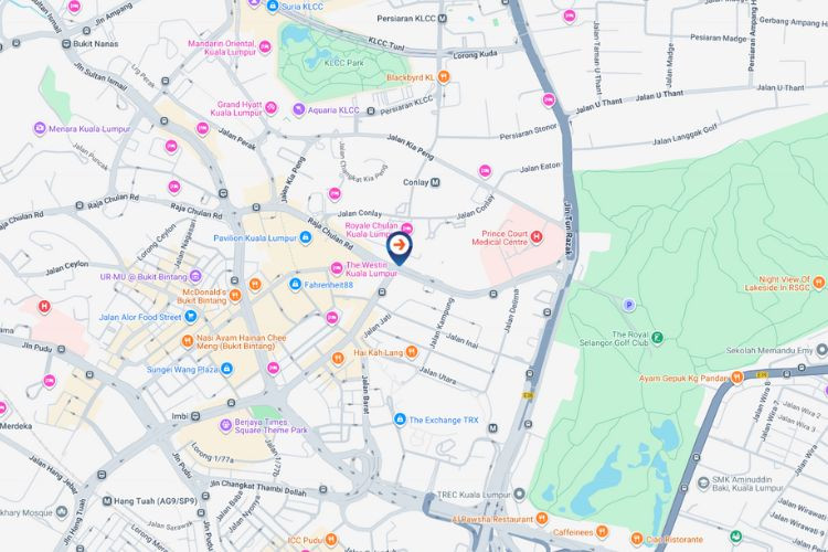 Map - Vertical Digital Screen Billboard at Jalan Bukit Bintang / Jalan Imbi, Kuala Lumpur (near Pavillion KL)