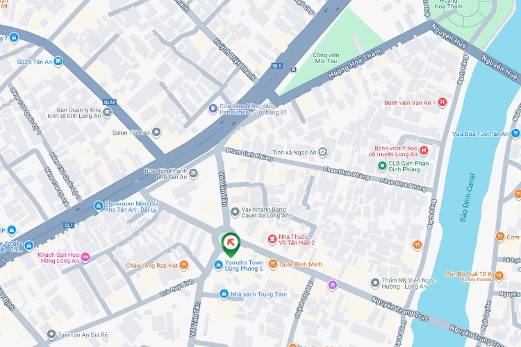 Map- Vertical Wallscape Billboard at Roundabout at the intersection of Nguyen Trung Truc Street and Vo Van Tan Street, Long An Ward, Tay Ninh