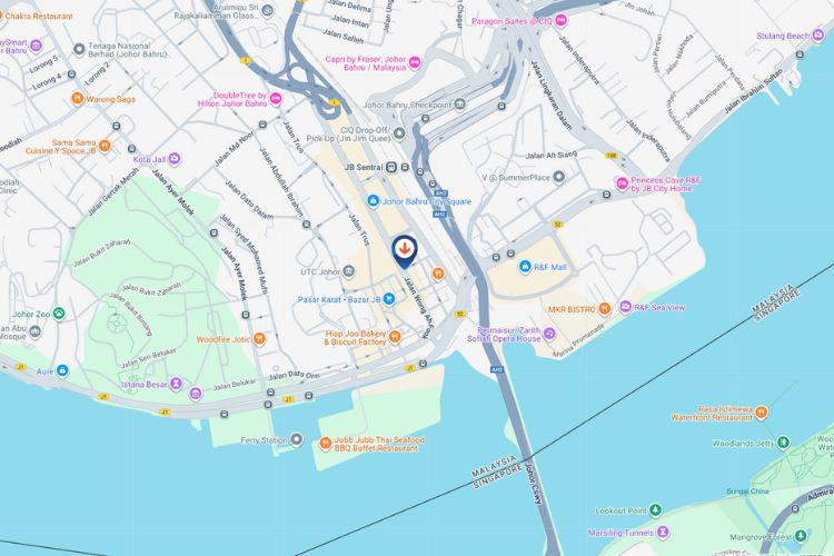 Map - Vertical Digital Screen Billboard at Jalan Wong Ah Fook, Johor Bahru, Johor (near Johor Bahru City Centre)