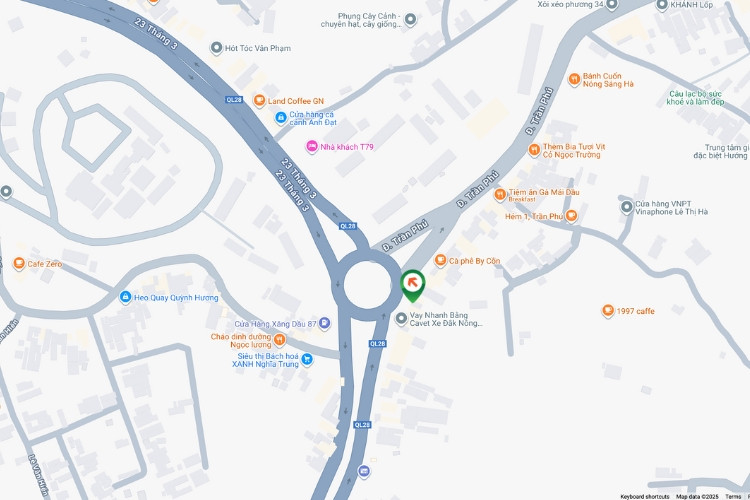 Map- Horizontal Wallscape Billboard at The roundabout of National Highway 28, Bac Gia Nghia Ward, Lam Dong