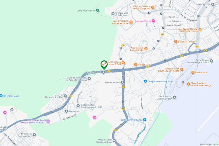 Map - Minipole Billboard at Jalan Teluk Kumbar, Bayan Lepas, Penang (A&B)