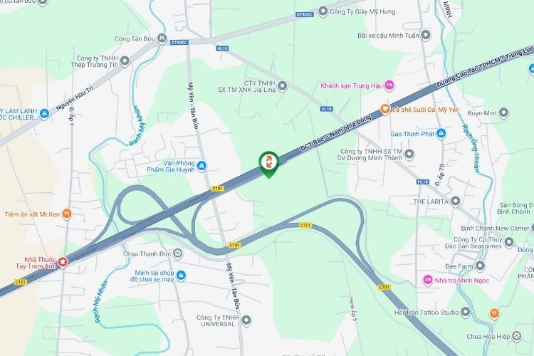 Map - Horizontal Unipole Billboard at Km12+300, My Yen, Tay Ninh