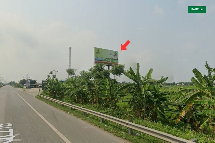 Horizontal Unipole Billboard at Vu Ban Gas Station, Binh Giang, Ninh Binh