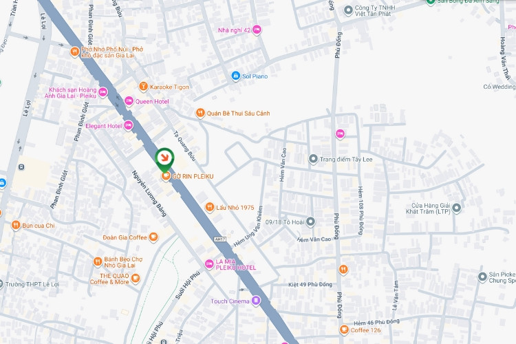 Map-  Horizontal Wallscape Billboard at 100 Nguyen Tat Thanh, Pleiku Ward, Gia Lai