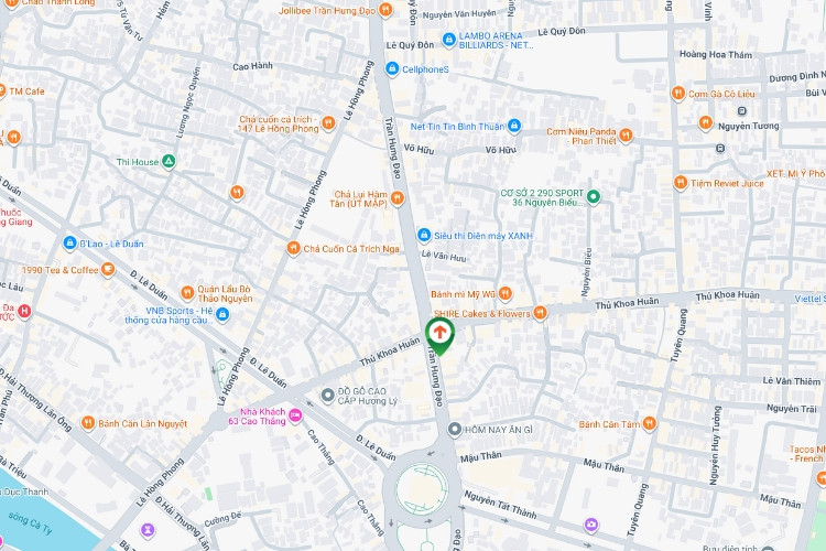 Map- Horizontal Wallscape Billboard at 285 Tran Hung Dao, Phan Thiet Ward, Lam Dong (Tran Hung Dao – Thu Khoa Huan Intersection)