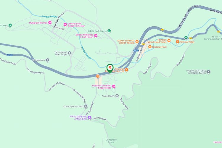 Map - Vertical Minipole Billboard at Karak Expressway KM 42.5, Bentong, Pahang (near Bukit Tinggi Police station)