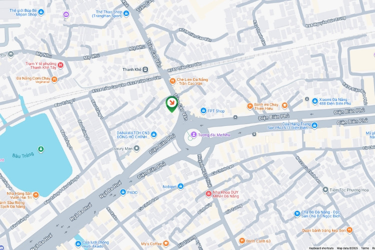 Map-  Horizontal Wallscape Billboard at 610 Dien Bien Phu, Thanh Khe Ward, Da Nang City (Mother Nhu Monument Roundabout)
