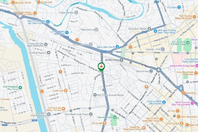 Map - Horizontal Wall-mounted Pano Billboard at Le Hong Phong - 13 Street Intersection, Nha Trang, Khanh Hoa