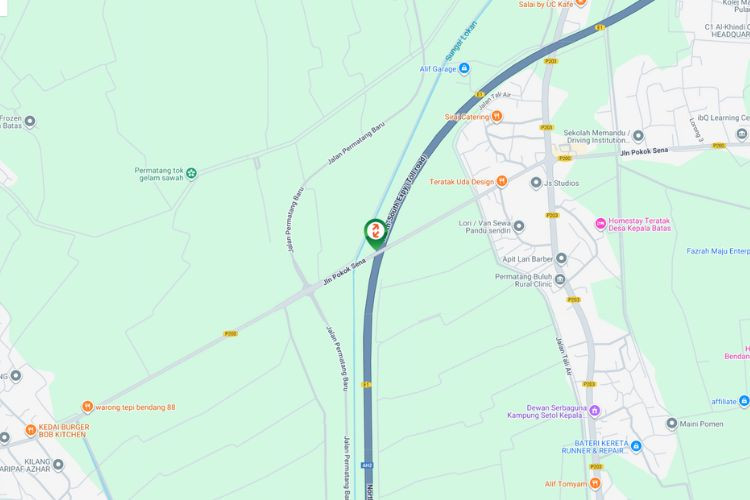 Map - Horizontal Unipole Billboard at NSE Highway KM127.4, Kepala Batas, Penang (between Sungai Dua - Butterworth)