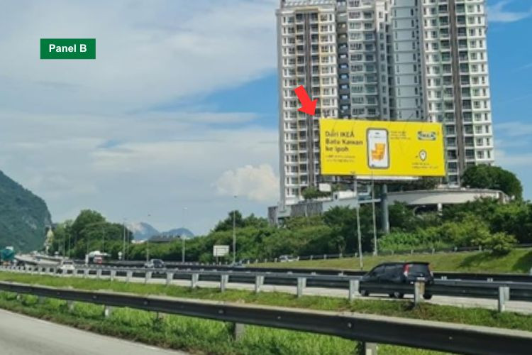 Horizontal Unipole Billboard at NSE Highway KM275, Ipoh, Perak