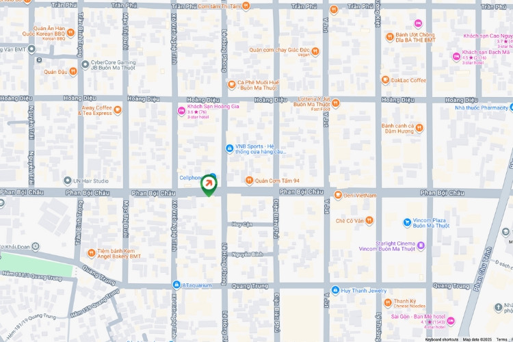 Map-  Horizontal Wallscape Billboard at 75 Phan Boi Chau, Buon Ma Thuot Ward, Daklak