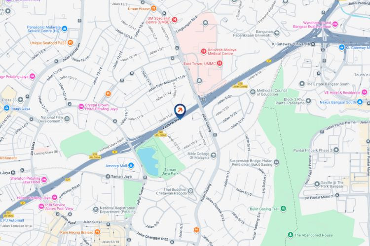 Map - Vertical Digital Screen Billboard at Federal Highway, Petaling Jaya, Selangor (near Katholik [A])