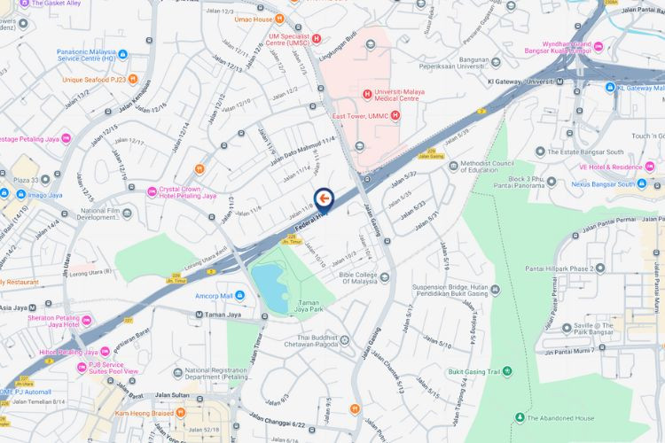 Map - Vertical Digital Screen Billboard at Federal Highway, Petaling Jaya, Selangor (near Katholik [B])