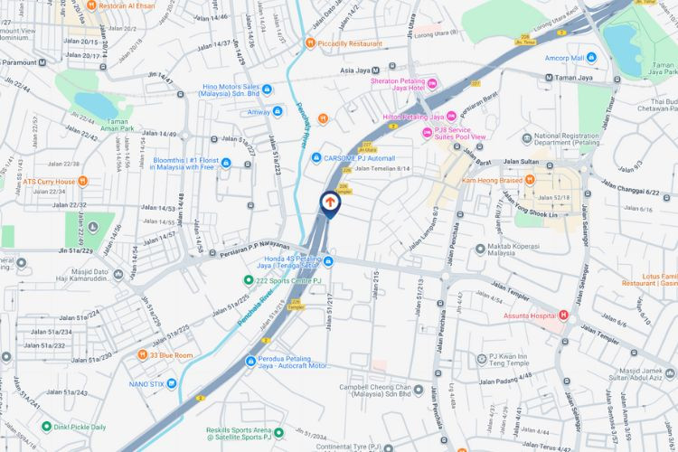 Map - Vertical Digital Screen Billboard at Federal Highway, Petaling Jaya, Selangor (A)