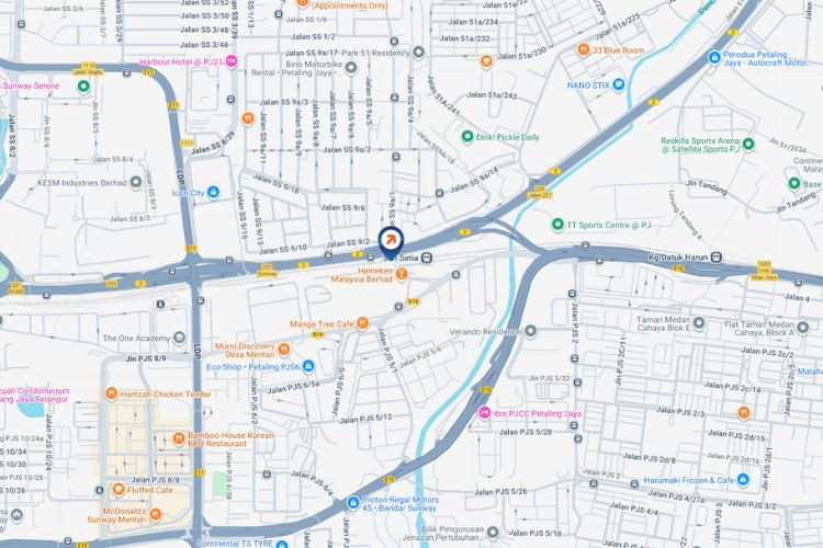 Map - Vertical Digital Screen Billboard at Federal Highway, Petaling Jaya, Selangor (A)