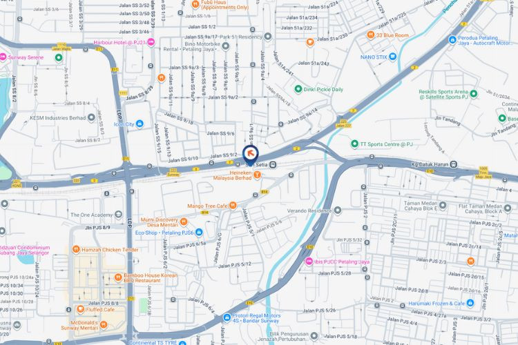 Map - Vertical Digital Screen Billboard at Federal Highway, Petaling Jaya, Selangor (near Guinness)