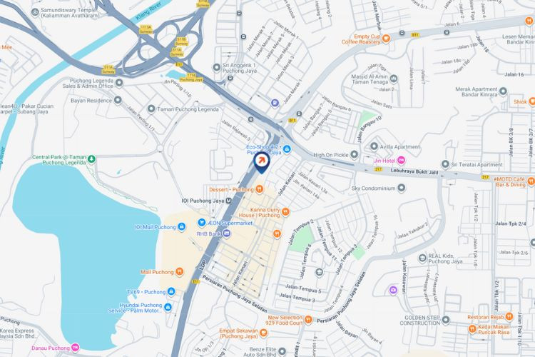 Map - Horizontal Digital Screen Billboard at LDP Highway, Puchong, Selangor (near IOI Puchong)