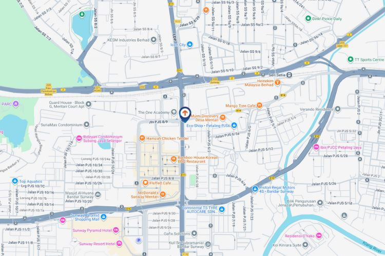 Map - Vertical Digital Screen Billboard at LDP Highway, Petaling Jaya, Selangor (A)