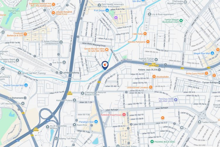 Map - Vertical Digital Screen Billboard at LDP - Ignatius, Petaling Jaya, Selangor