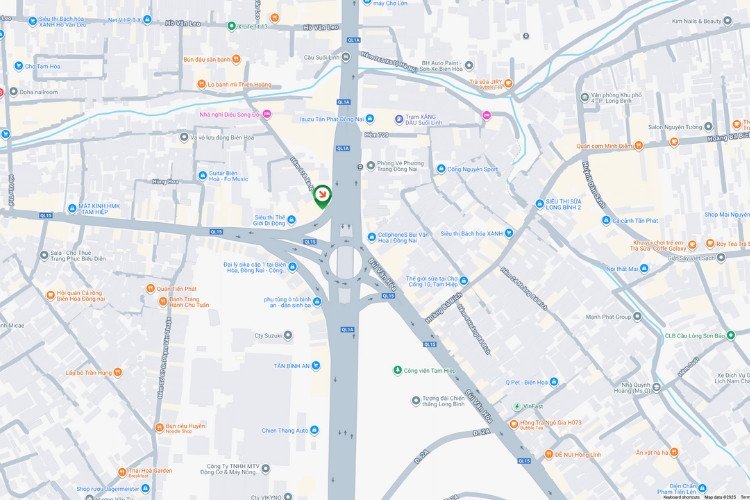 Map- Horizontal Wallscape Billboard at Tam Hiep Roundabout, Tam Hiep Ward, Dong Nai