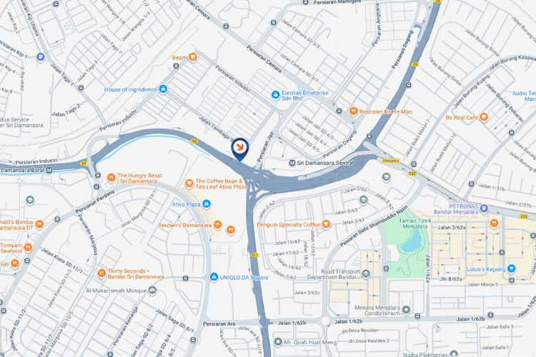 Map - Vertical Digital Screen Billboard at MRR2 - Sri Damansara, Sungai Buloh, Selangor