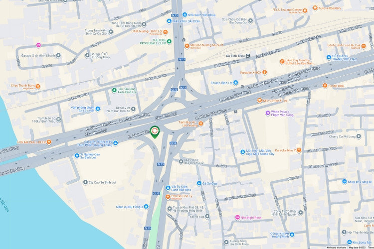 Map- Horizontal Unipole Billboard at Binh Loi Overpass – Roundabout Junction, Linh Xuan Ward, Ho Chi Minh City