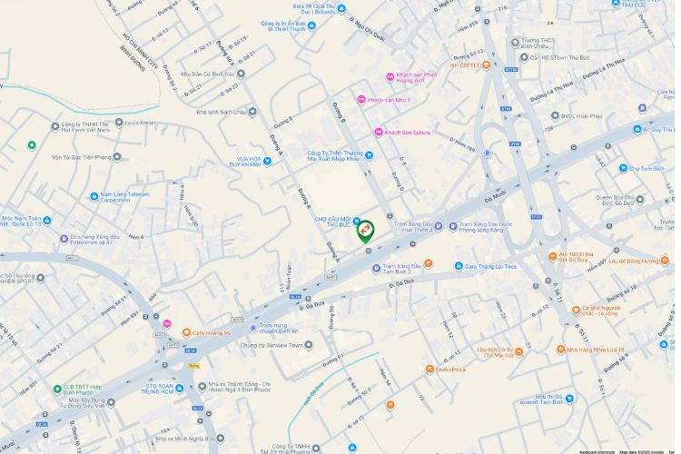 Map-  Horizontal Unipole Billboard tại Thu Duc Wholesale Market, National Highway 1A, Tam Binh Ward, Ho Chi Minh City