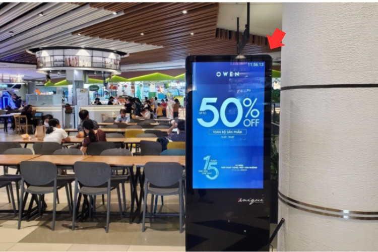 Veritcal view-  LED Wall Cladding Billboard at 27 Co Linh, Ha Noi City (Aeon Mall Long Bien)